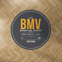 Thumbnail for Buon Ma Thuot Airport (BMV) Carpets - Carpet Round - ID Tag + Name - Dark Gray V2