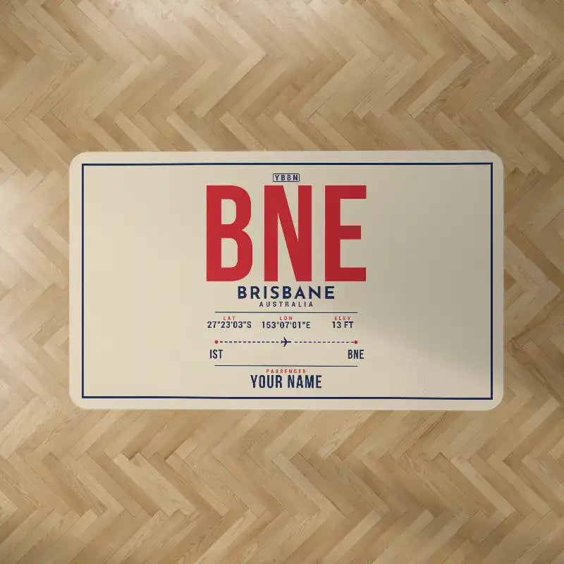 Brisbane Airport (BNE) Carpets - Carpet Rectangle - ID Tag + Name - Beige V2
