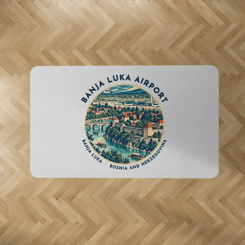 Banja Luka International Airport (BNX) Carpets - Carpet Rectangle - Badge - Light Gray V2