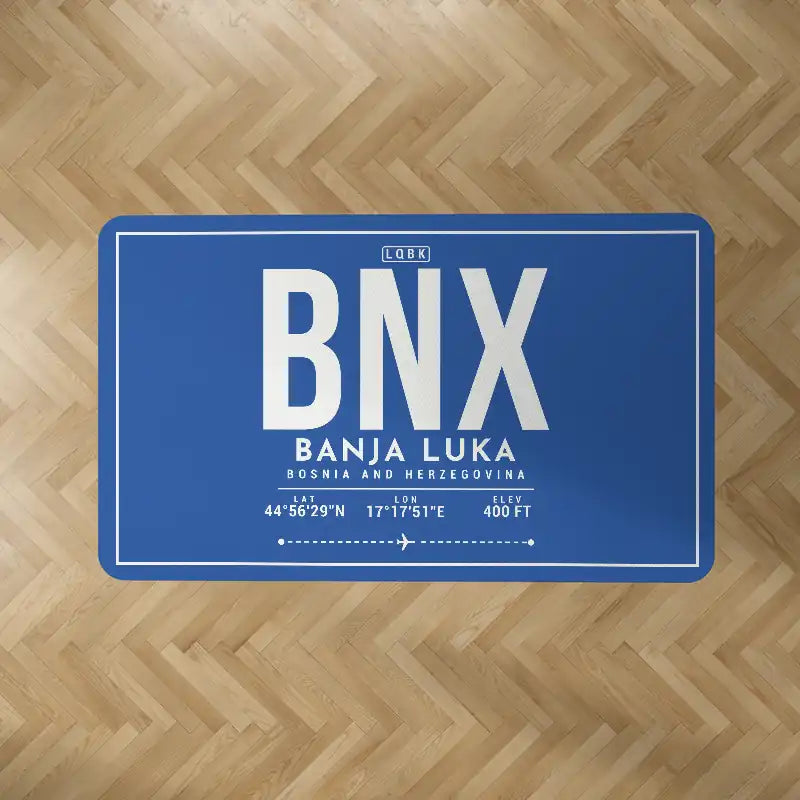 Banja Luka International Airport (BNX) Carpets - Carpet Rectangle - ID Tag - Blue V2