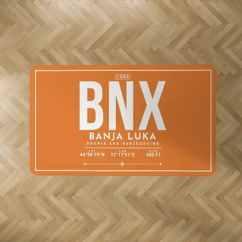 Banja Luka International Airport (BNX) Carpets - Carpet Rectangle - ID Tag - Orange V2