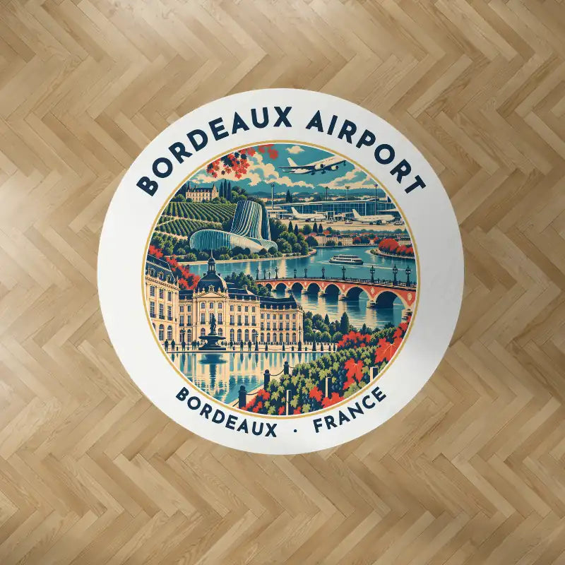 Bordeaux Airport (BOD) Carpets - Carpet Round - Badge - White V2