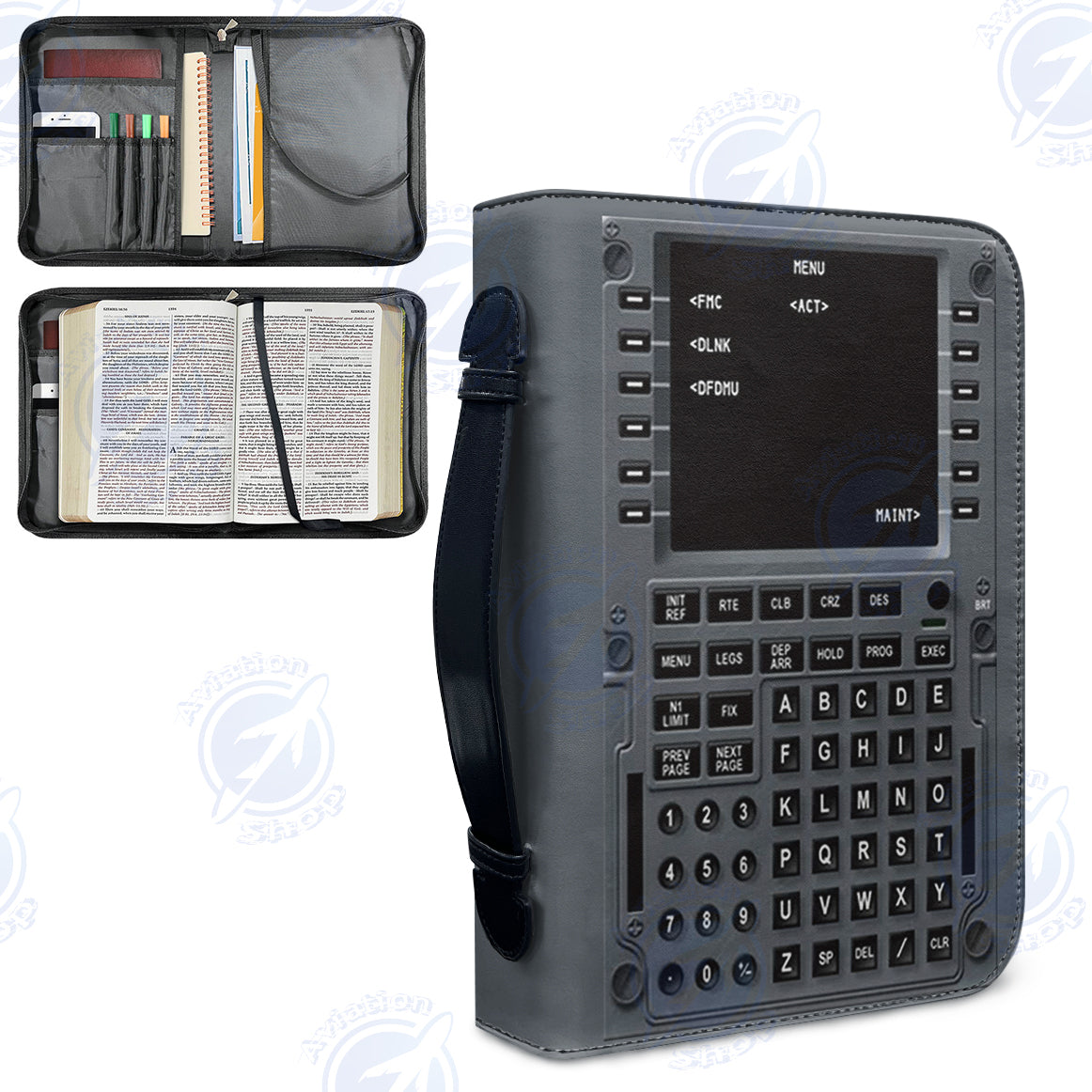 BOEING 737 FLIGHT MANAGEMENT Designed PU Accessories Bags