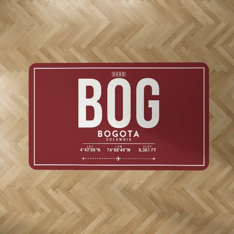 Bogota El Dorado International Airport (BOG) Carpets - Carpet Rectangle - ID Tag - Dark Red V2