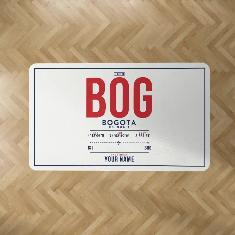 Bogota El Dorado International Airport (BOG) Carpets - Carpet Rectangle - ID Tag + Name - White V2