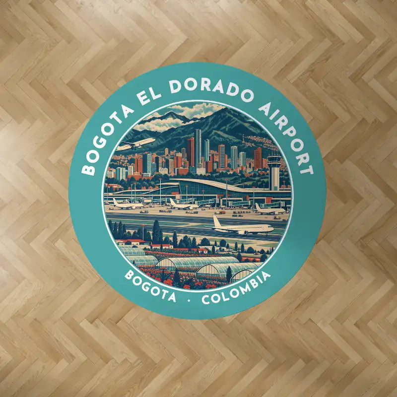 Bogota El Dorado International Airport (BOG) Carpets - Carpet Round - Badge - Turquoise V2