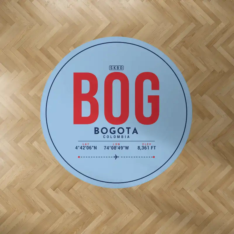 Bogota El Dorado International Airport (BOG) Carpets - Carpet Round - ID Tag - Light Blue V2