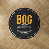 Thumbnail for Bogota El Dorado International Airport (BOG) Carpets - Carpet Round - ID Tag + Name - Black V2