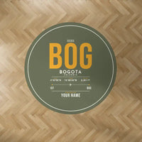 Thumbnail for Bogota El Dorado International Airport (BOG) Carpets - Carpet Round - ID Tag + Name - Green Army V2