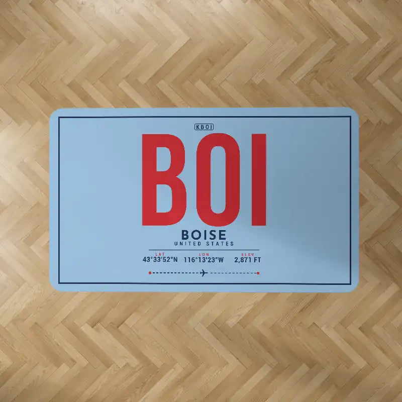 Boise Airport (BOI) Carpets - Carpet Rectangle - ID Tag - Light Blue V2