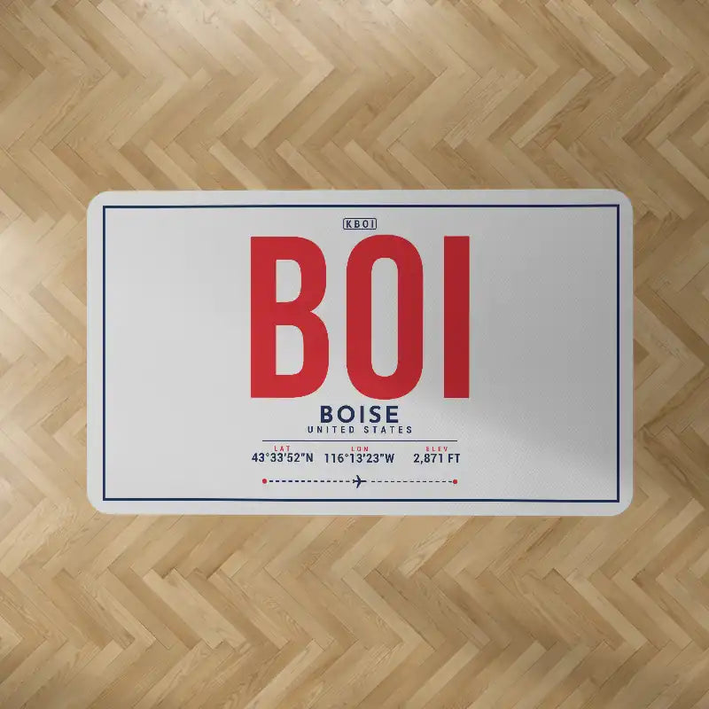 Boise Airport (BOI) Carpets - Carpet Rectangle - ID Tag - Light Gray V2