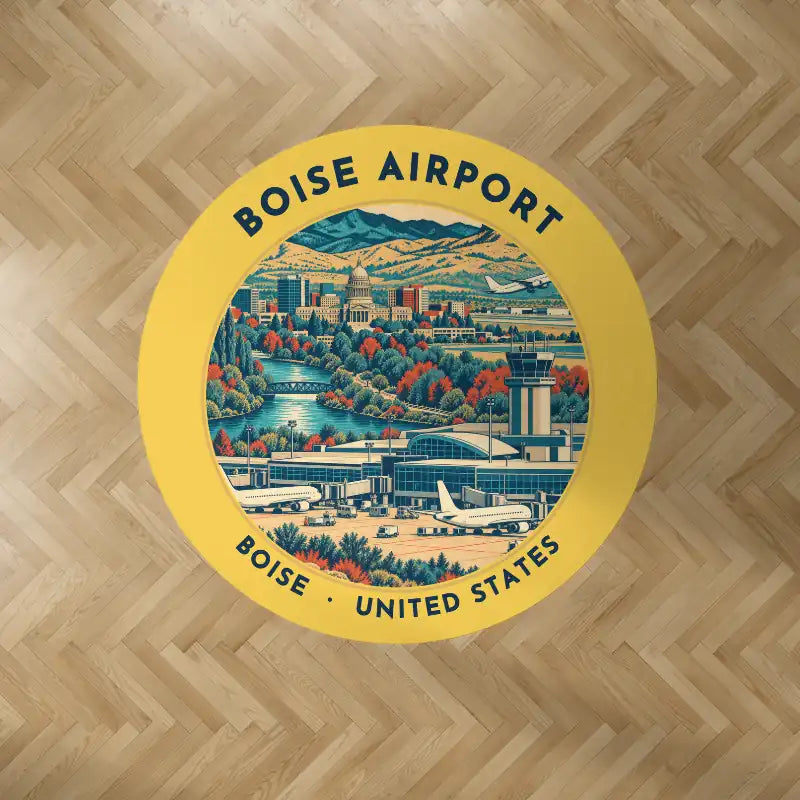 Boise Airport (BOI) Carpets - Carpet Round - Badge - Yellow V2