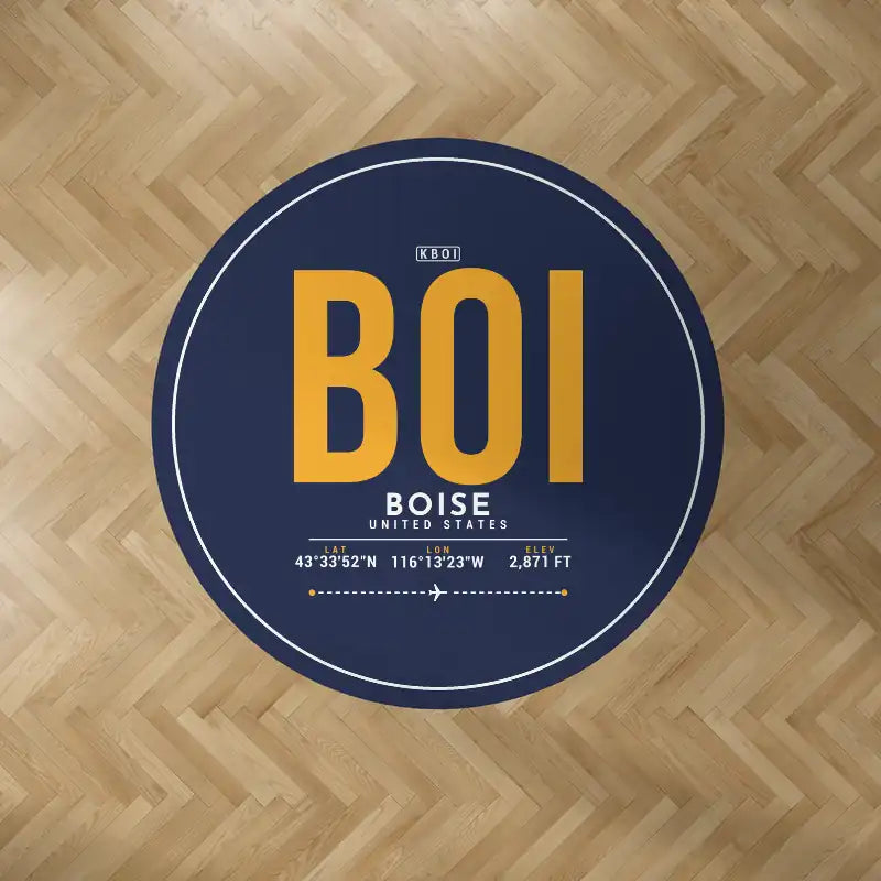 Boise Airport (BOI) Carpets - Carpet Round - ID Tag - Dark Blue V2