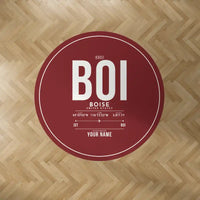 Thumbnail for Boise Airport (BOI) Carpets - Carpet Round - ID Tag + Name - Dark Red V2