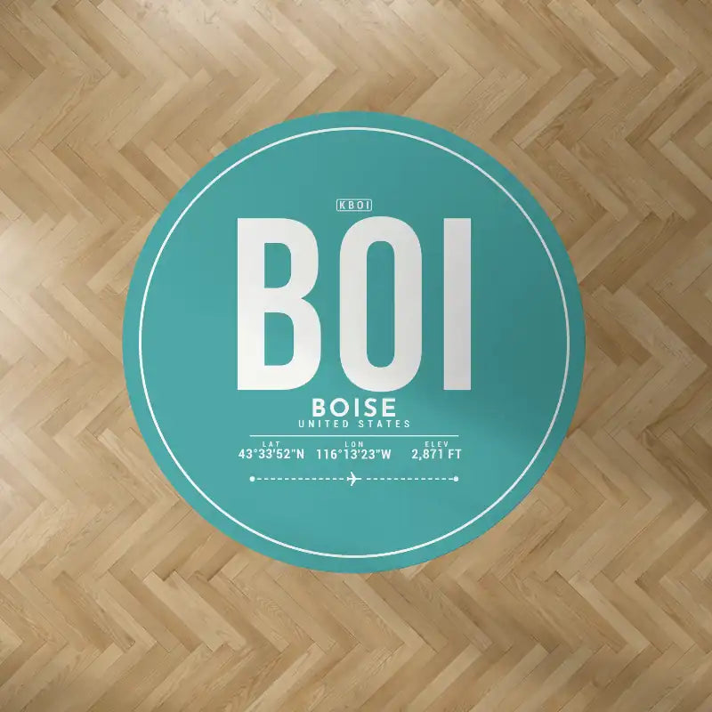 Boise Airport (BOI) Carpets - Carpet Round - ID Tag - Turquoise V2