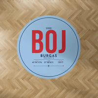 Thumbnail for Burgas Airport (BOJ) Carpets - Carpet Round - ID Tag - Light Blue V2