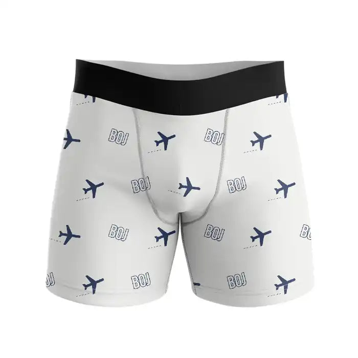 Burgas Airport (BOJ) Men Boxers - Pattern - White