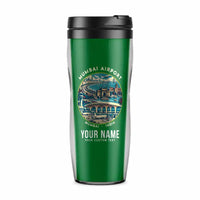 Thumbnail for Mumbai Chhatrapati Shivaji Maharaj International Airport (BOM) Travel Mugs - Badge + Name - Plastic (No Holder) - Green