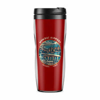 Thumbnail for Mumbai Chhatrapati Shivaji Maharaj International Airport (BOM) Travel Mugs - Badge - Plastic (No Holder) - Red