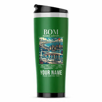 Thumbnail for Mumbai Chhatrapati Shivaji Maharaj International Airport (BOM) Travel Mugs - Poster + Name - Stainless Steel (No Holder) - Green