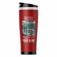 Thumbnail for Mumbai Chhatrapati Shivaji Maharaj International Airport (BOM) Travel Mugs - Poster + Name - Stainless Steel (No Holder) - Red
