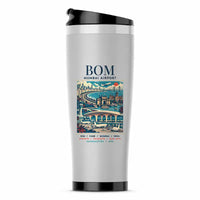 Thumbnail for Mumbai Chhatrapati Shivaji Maharaj International Airport (BOM) Travel Mugs - Poster - Stainless Steel (No Holder) - Light Gray