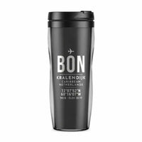 Thumbnail for Bonaire Flamingo International Airport (BON) Travel Mugs - ID Tag - Plastic (No Holder) - Gray