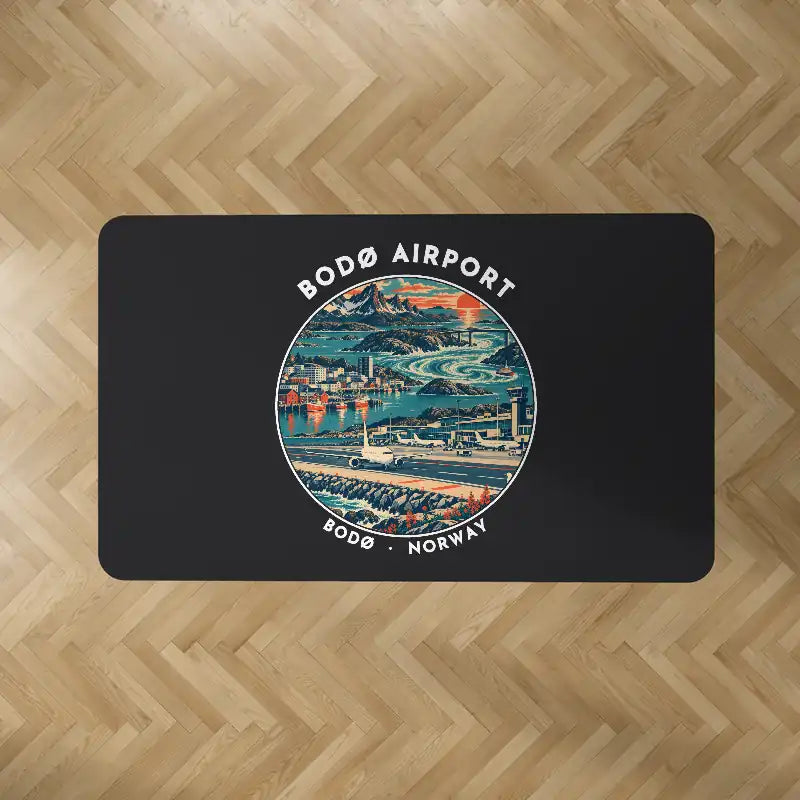 Bodø Airport (BOO) Carpets - Carpet Rectangle - Badge - Black V2