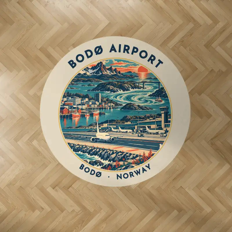 Bodø Airport (BOO) Carpets - Carpet Round - Badge - Beige V2