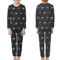 Thumbnail for Bodø Airport (BOO) Pajamas - Children Pajamas - Black