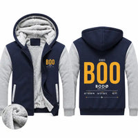 Thumbnail for Bodø Airport (BOO) Zipped Sweatshirts - Tag - Navy & Gray