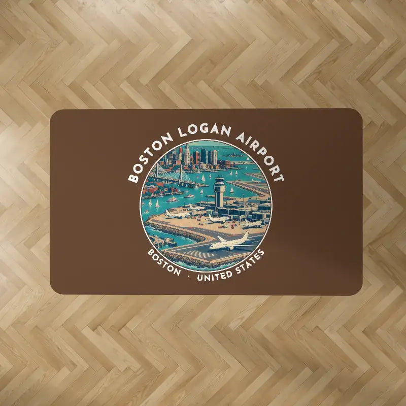 Boston Logan International Airport (BOS) Carpets - Carpet Rectangle - Badge - Brown V2