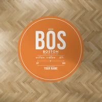 Thumbnail for Boston Logan International Airport (BOS) Carpets - Carpet Round - ID Tag + Name - Orange V2