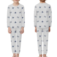 Thumbnail for Boston Logan International Airport (BOS) Pajamas - Children Pajamas - Light Gray