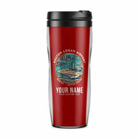 Thumbnail for Boston Logan International Airport (BOS) Travel Mugs - Badge + Name - Plastic (No Holder) - Red