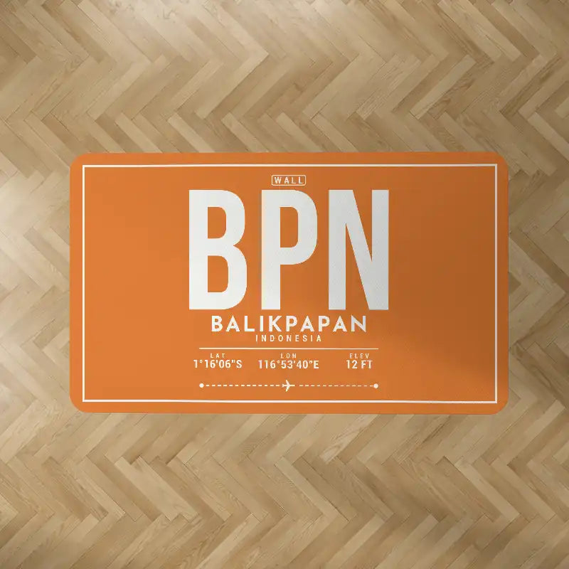 Sultan Aji Muhammad Sulaiman Sepinggan International Airport Balikpapan (BPN) Carpets - Carpet Rectangle - ID Tag - Orange V2