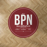 Thumbnail for Sultan Aji Muhammad Sulaiman Sepinggan International Airport Balikpapan (BPN) Carpets - Carpet Round - ID Tag - Dark Red V2