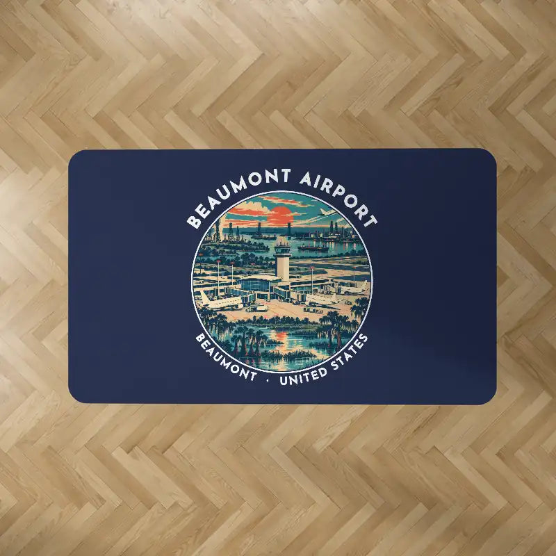Jack Brooks Regional Airport (BPT) Carpets - Carpet Rectangle - Badge - Dark Blue V2