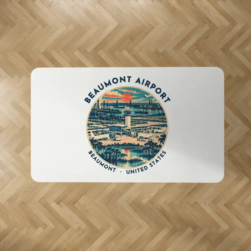 Jack Brooks Regional Airport (BPT) Carpets - Carpet Rectangle - Badge - White V2