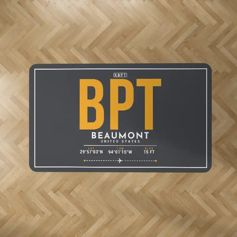 Jack Brooks Regional Airport (BPT) Carpets - Carpet Rectangle - ID Tag - Dark Gray V2