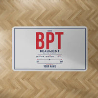 Thumbnail for Jack Brooks Regional Airport (BPT) Carpets - Carpet Rectangle - ID Tag + Name - Light Gray V2