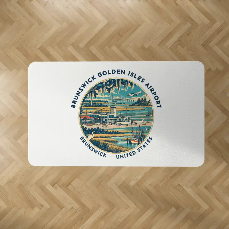 Brunswick Golden Isles Airport (BQK) Carpets - Carpet Rectangle - Badge - White V2