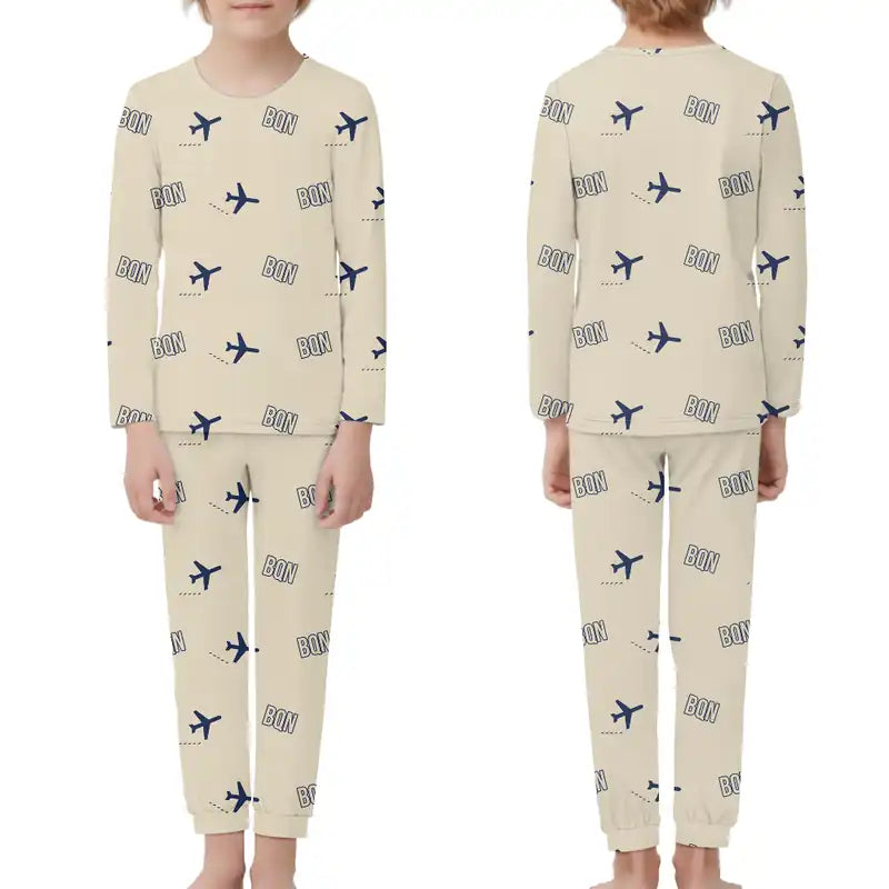 Rafael Hernández Airport (BQN) Pajamas - Children Pajamas - Beige