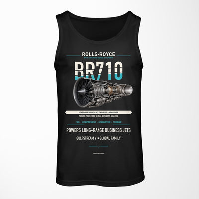 BR710 design on black tank top