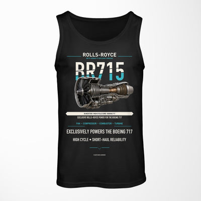 BR715 design on black tank top