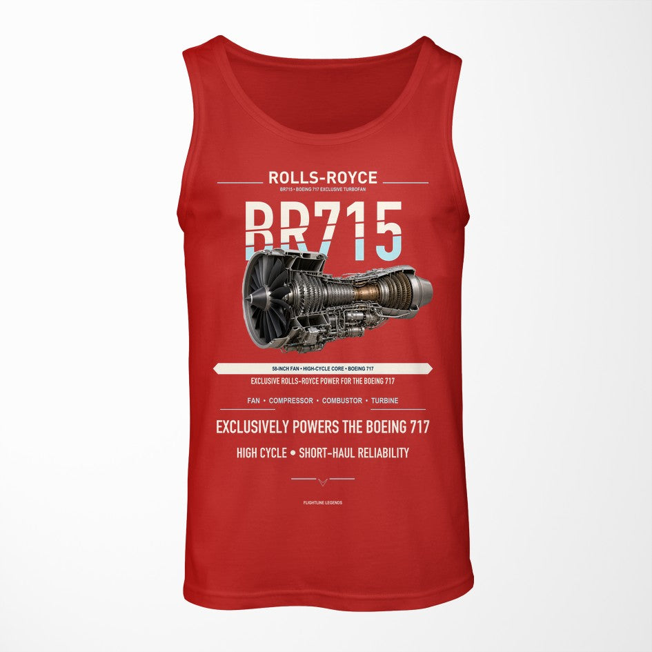 BR715 design on red tank top