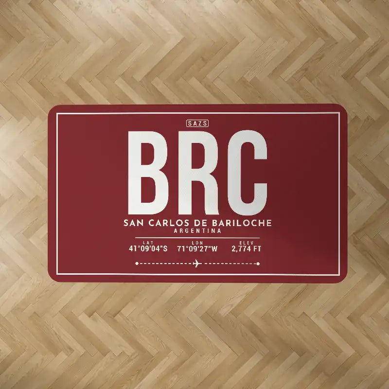 San Carlos de Bariloche Airport (BRC) Carpets - Carpet Rectangle - ID Tag - Dark Red V2