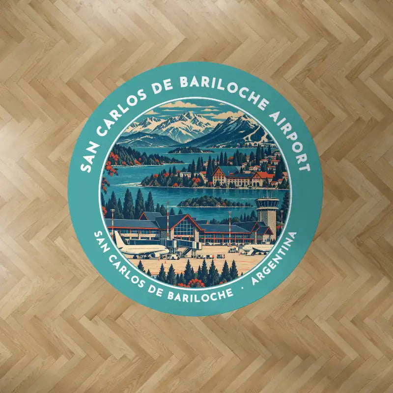 San Carlos de Bariloche Airport (BRC) Carpets - Carpet Round - Badge - Turquoise V2