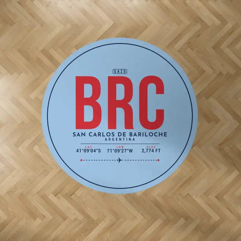 San Carlos de Bariloche Airport (BRC) Carpets - Carpet Round - ID Tag - Light Blue V2