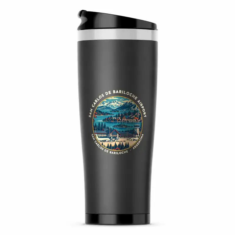 San Carlos de Bariloche Airport (BRC) Travel Mugs - Badge - Stainless Steel (No Holder) - Gray